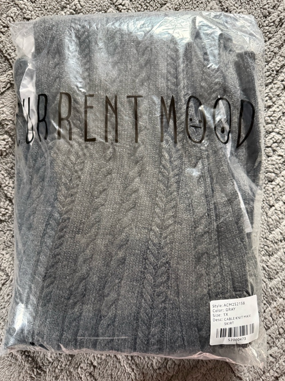 🆕 Dolls Kill DEEP THOUGHTS CABLE KNIT MAXI SKIRT size 1x - Picture 5 of 5